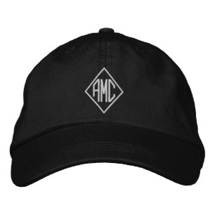 Casquette Brodée Initiales monogrammes blanc personnalisé trois let
