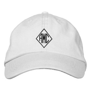 Casquette Brodée Initiales monogrammes noir personnalisé trois lett