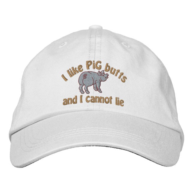 Casquette Brodée J'aime les boutons de cochon et ce mignon petit co (Devant)