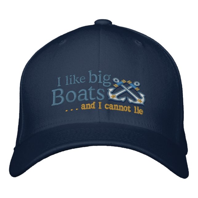 Casquette Brodée J'aime les gros bateaux Humoristique Nautique (Devant)