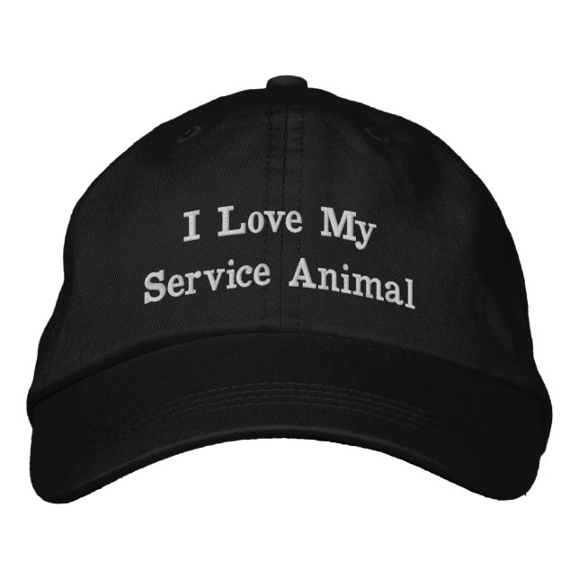 Casquette Brodée J'aime mon animal de service (Devant)