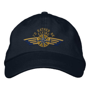 Casquette Brodée Je préférerais piloter des ailes de pilote de bous