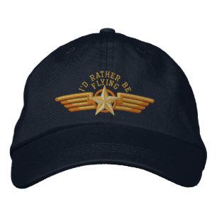 Casquette Brodée Je préférerais piloter des ailes de pilote d'insig