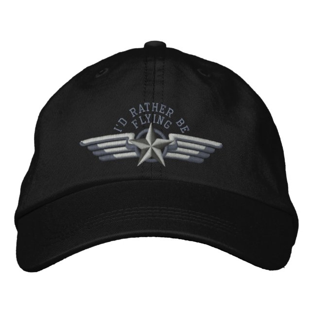 Casquette Brodée Je préférerais piloter Star Badge Pilot Wings (Devant)