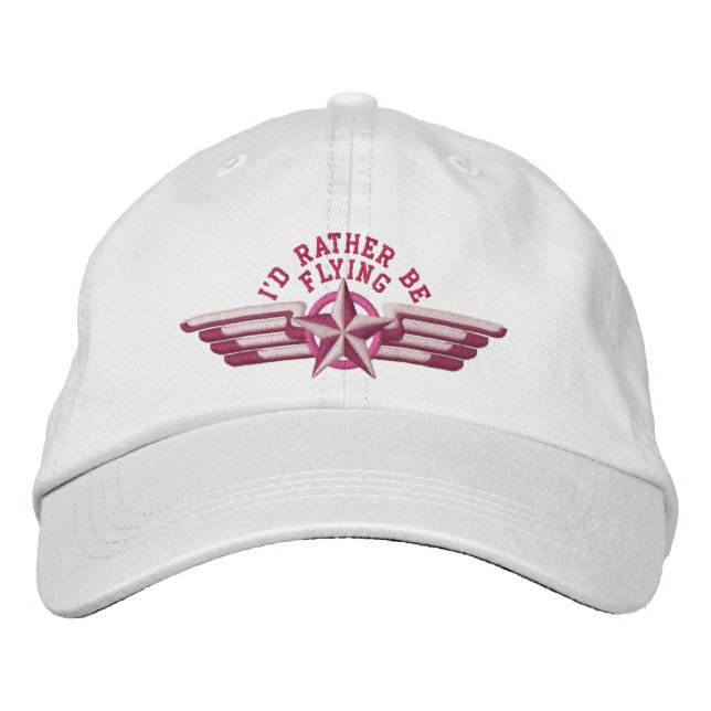 Casquette Brodée Je préférerais piloter Star Badge Pilot Wings (Devant)