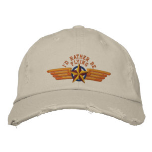 Casquette Brodée Je préférerais piloter Star Badge Pilot Wings