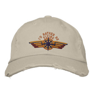 Casquette Brodée Je préférerais piloter Star Compass Pilot Wings
