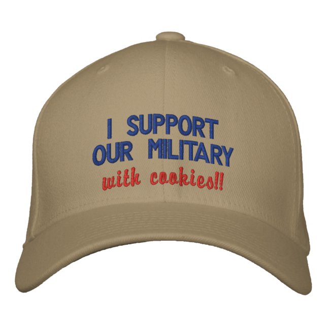 Casquette Brodée Je soutiens nos militaires avec des cookies ! ! (Devant)