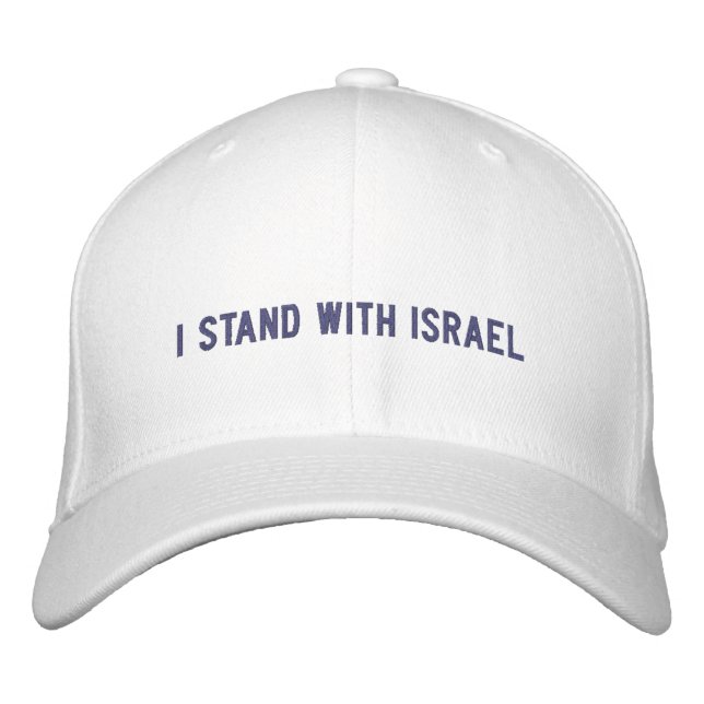 Casquette Brodée Je suis avec Israël bleu minimaliste texte personn (Devant)