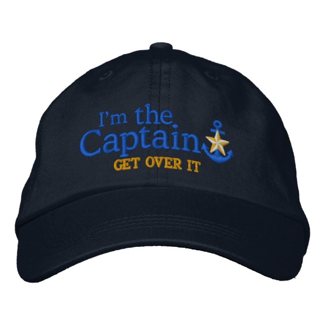 Casquette Brodée Je Suis Le Capitaine Humour Nautical Gold Star Anc (Devant)