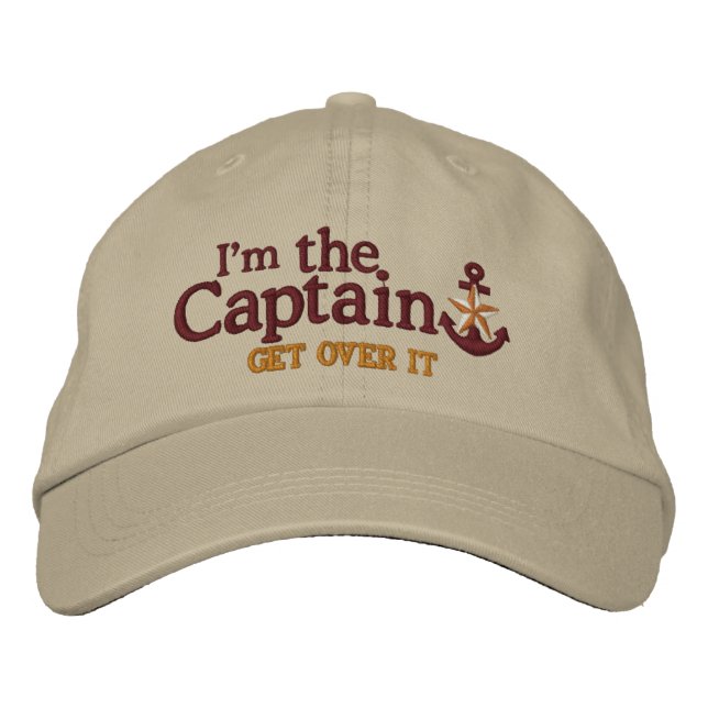 Casquette Brodée Je Suis Le Capitaine Humour Nautical Star Ancre (Devant)