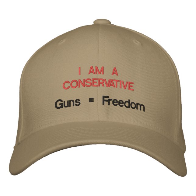 Casquette Brodée Je suis un conservateur : Les armes = Liberté (Devant)