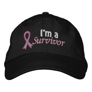 Casquette Brodée Je suis un survivant - Cancer du sein