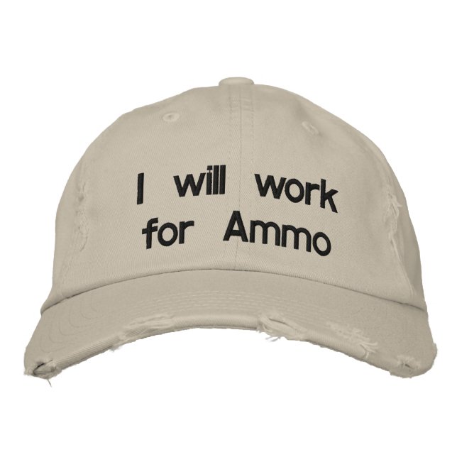Casquette Brodée Je travaillerai pour Ammo (Devant)