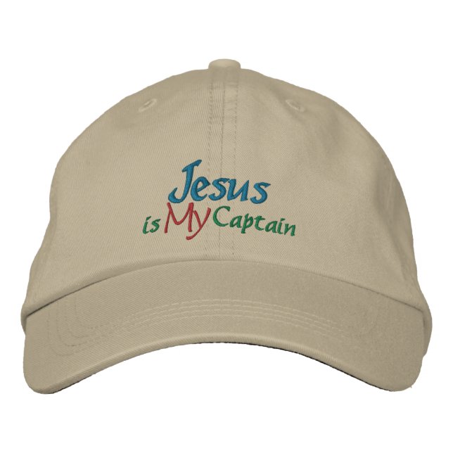 Casquette Brodée Jésus est mon capitaine par SRF (Devant)
