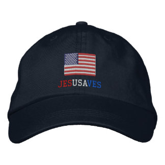 Casquette Brodée Jésus sauve avec le drapeau américain