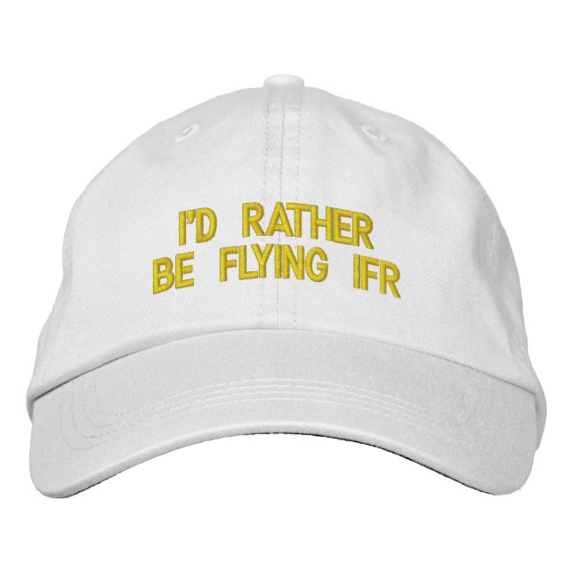 CASQUETTE BRODÉE J'IRAIS PLUTÔT VOLER EN IFR (Devant)