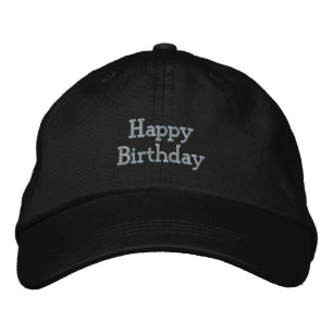 Casquette Brodée Joyeux Anniversaire Personnalisé Texte noir belle 