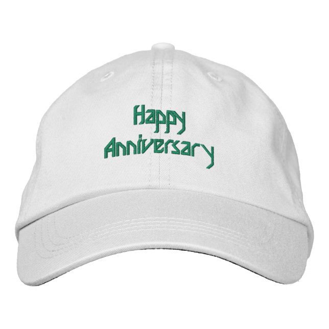 Casquette Brodée Joyeux Anniversaire Texte personnalisé blanc (Devant)