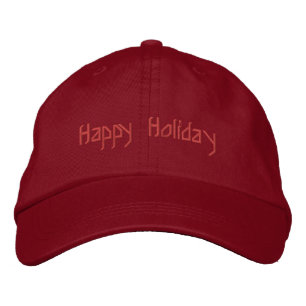 Casquette Brodée Joyeux Jour Férié Rouge Réglable De Base
