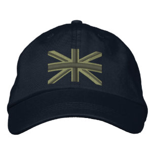 Casquette Brodée Kaki Union Jack Drapeau Angleterre Swag Broderie