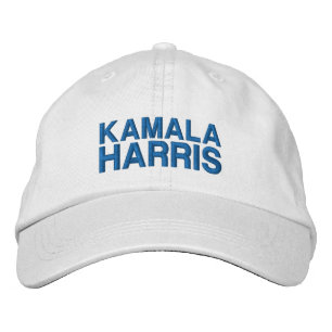 Casquette Brodée Kamala Harris typographie moderne bleue personnali