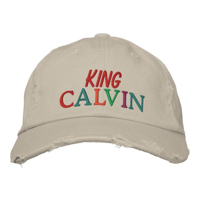 Casquette Brodée KING CALVIN Horse Racing par SRF (Devant)