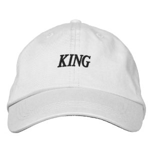 Casquette Brodée King Text Personnalisé Couleur blanche Belle et be