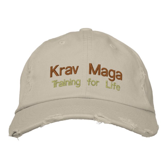 Casquette Brodée Krav Maga, entraînement pour la vie (Devant)