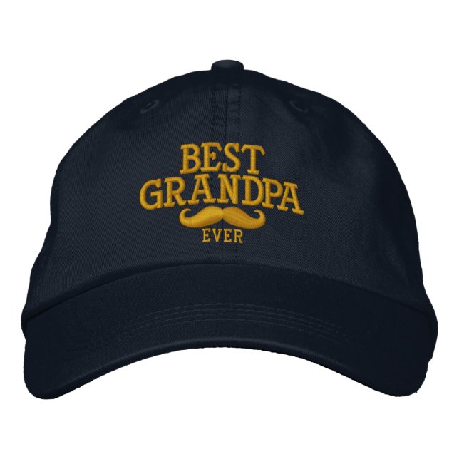 Casquette Brodée La meilleure broderie de moustache de grand-papa (Devant)