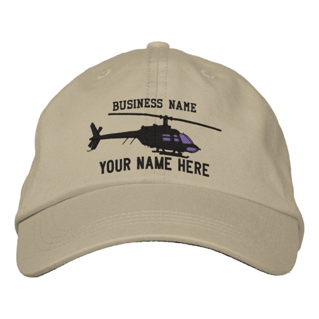 Casquette Brodée La silhouette de couperet d'hélicoptère (Devant)