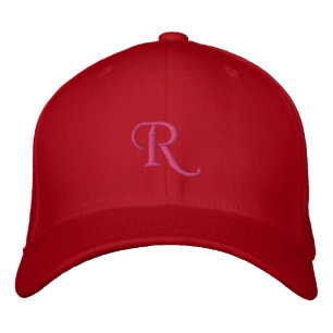 Casquette Brodée Laine flexible R Monogramme initial Hommes Femmes-