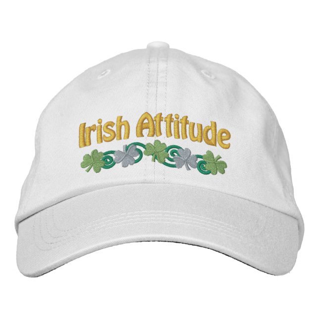 Casquette Brodée L'attitude et les Shamrocks irlandais (Devant)