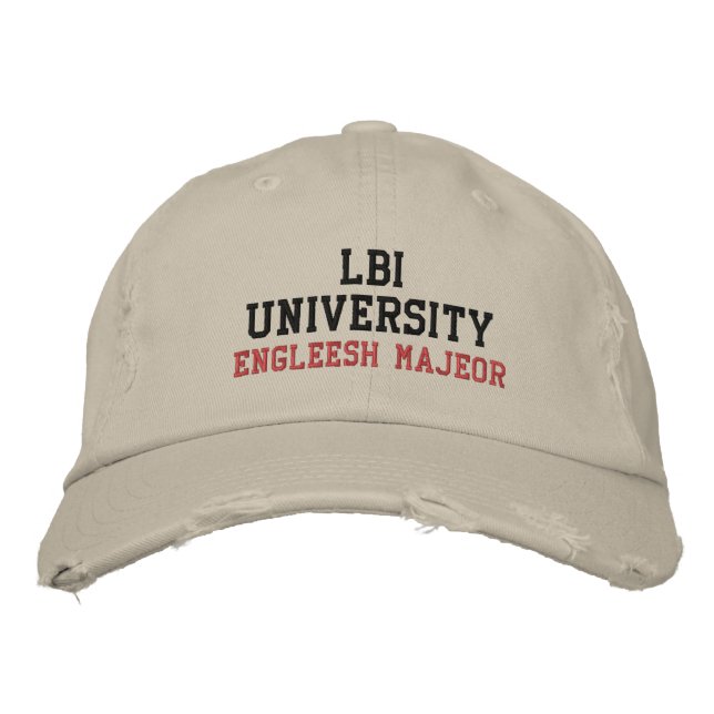 CASQUETTE BRODÉE LBI UNIVERSITY (TM) ENGLEESH MAJEOR (Devant)