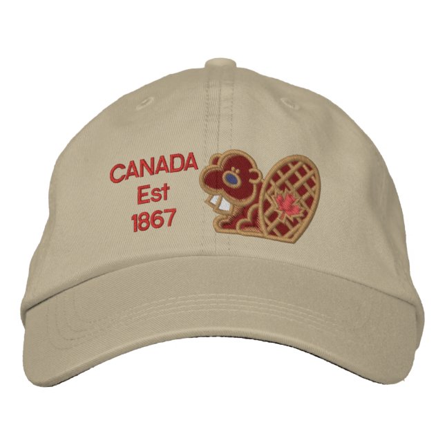 Casquette Brodée Le Canada célèbre le castor en 150 ans (Devant)