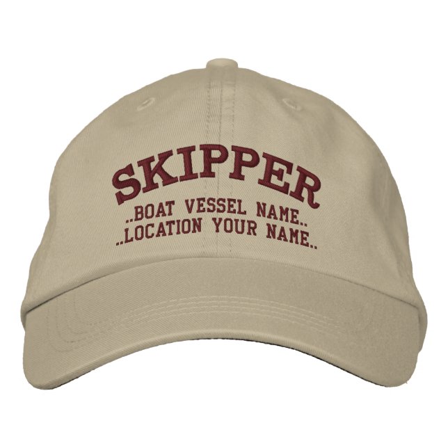Casquette Brodée Le CAPITAINE le personnalisent ! Votre bateau (Devant)