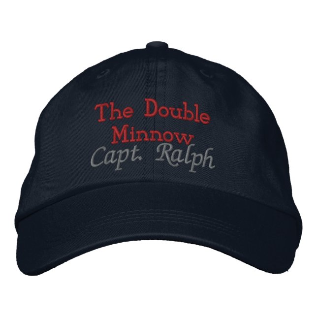 Casquette Brodée Le Double Minnow, Capt Ralph - Customisé (Devant)
