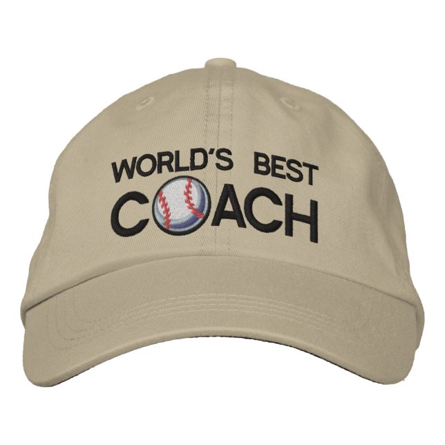 Casquette Brodée Le Meilleur Entraîneur De Baseball Du Monde (Devant)