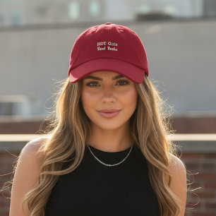 Casquette Brodée Les Filles Chaudes Lisent des Livres en Rouge