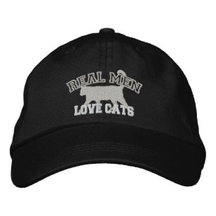 Casquette Brodée Les vrais hommes aiment les chats