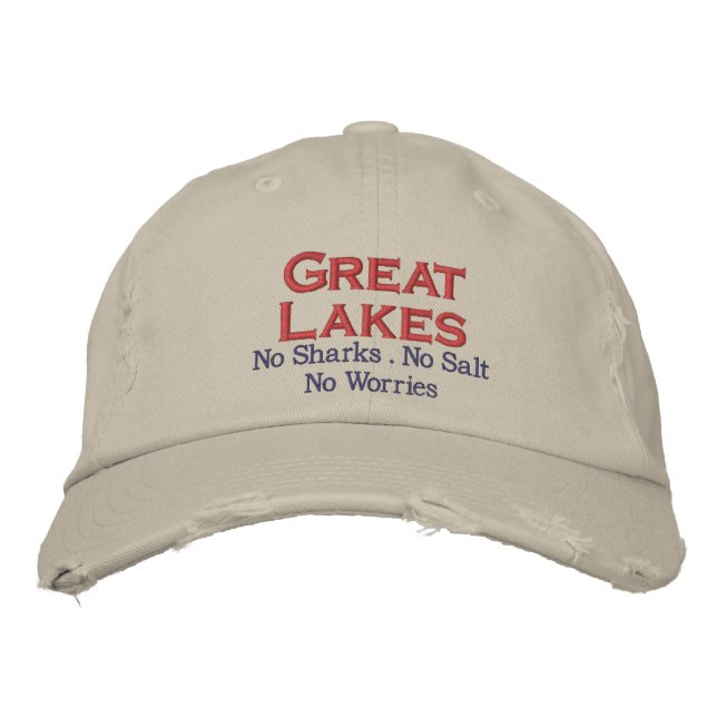 Casquette Brodée L'État du Grand Lac pas de requins pas de sel pas  (Devant)