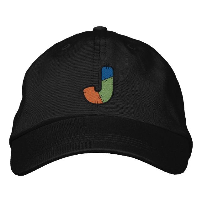 Casquette Brodée LETTRE Patchwork J (Devant)