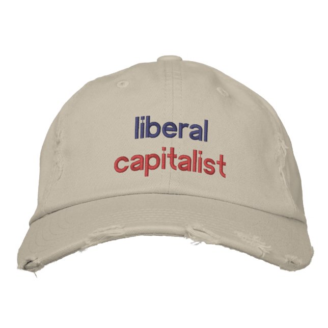 Casquette Brodée Libéral capitaliste drôle politique (Devant)
