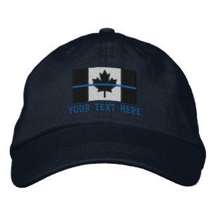 Casquette Brodée Ligne Bleue fine Drapeau canadien Personnalisez-le