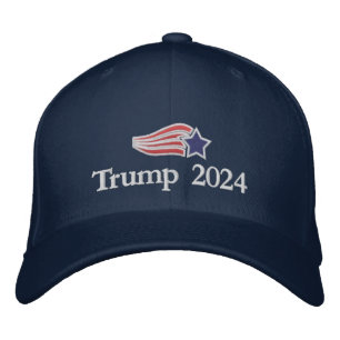 Casquette Brodée Logo de Donald Trump 2024 des étoiles volantes