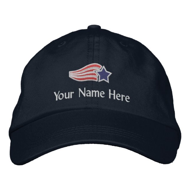 Casquette Brodée Logo de l'étoile volante de texte personnalisé Cas (Devant)