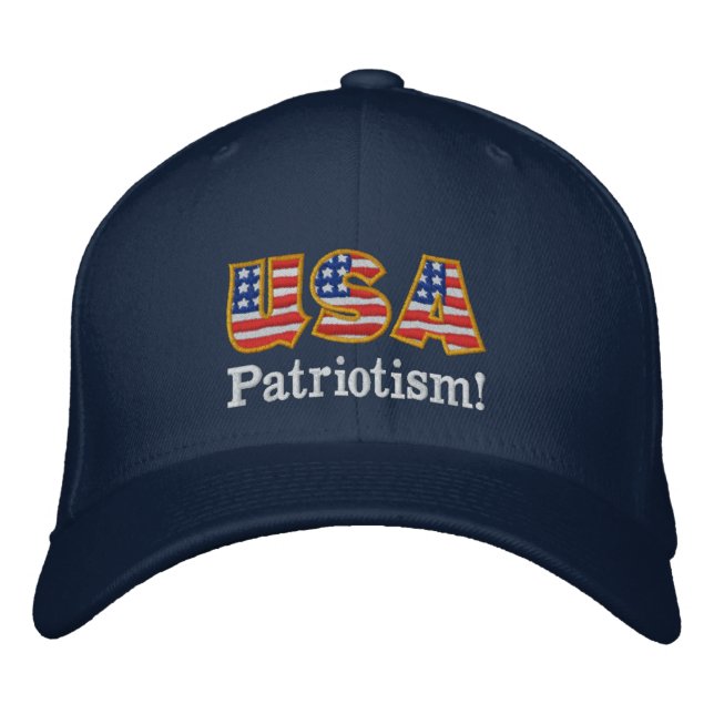 Casquette Brodée Logo USA Patriotisme NB1 (Devant)