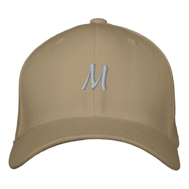 Casquette Brodée M Caractère Monogramme Première flexion laine Homm (Devant)