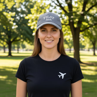 Casquette Brodée Maman Pilote Simple Cadeau d'Aviation Nom Personna