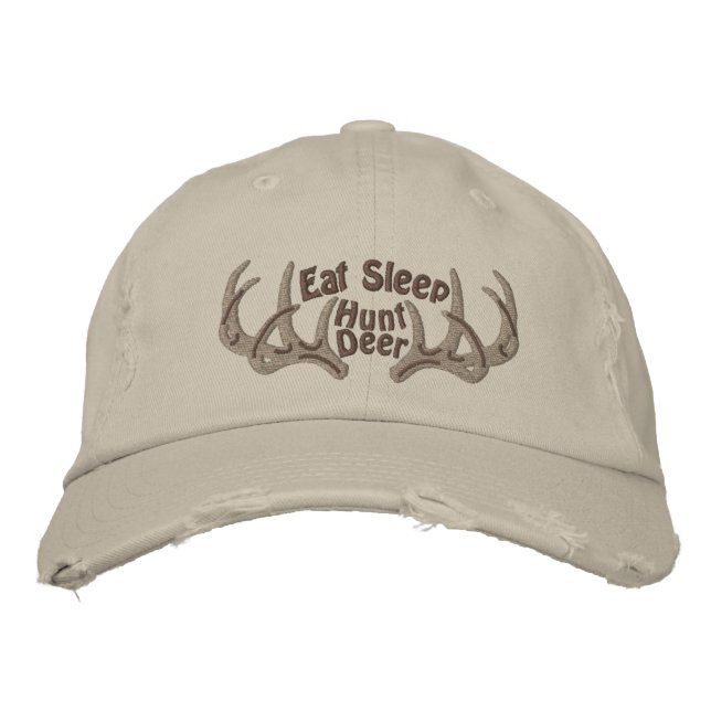 Casquette Brodée Mangez Chasse au sommeil Cerf (Devant)